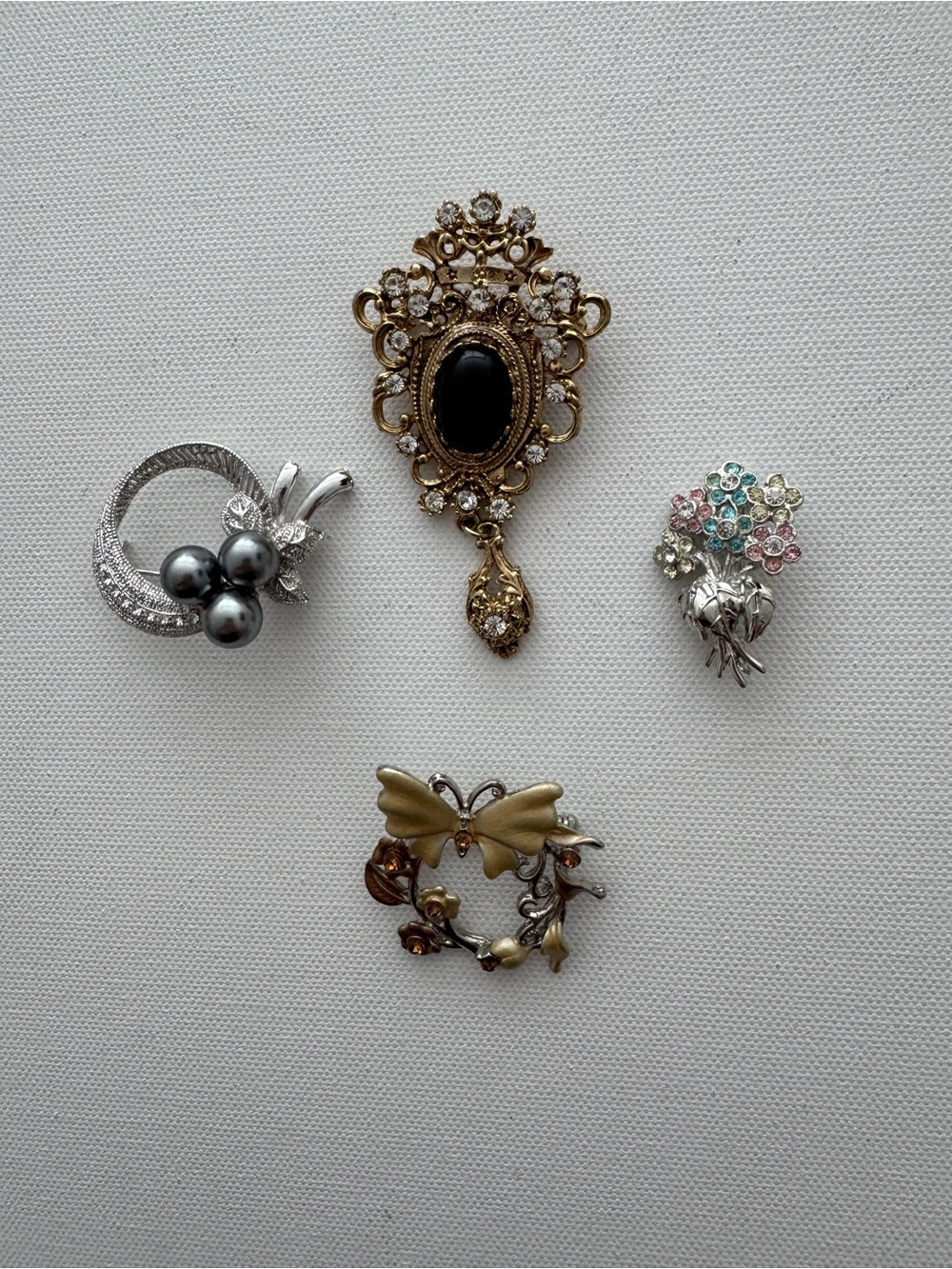 Costume Brooch Assortment Lot of 4